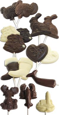chocolate suckers from Maine